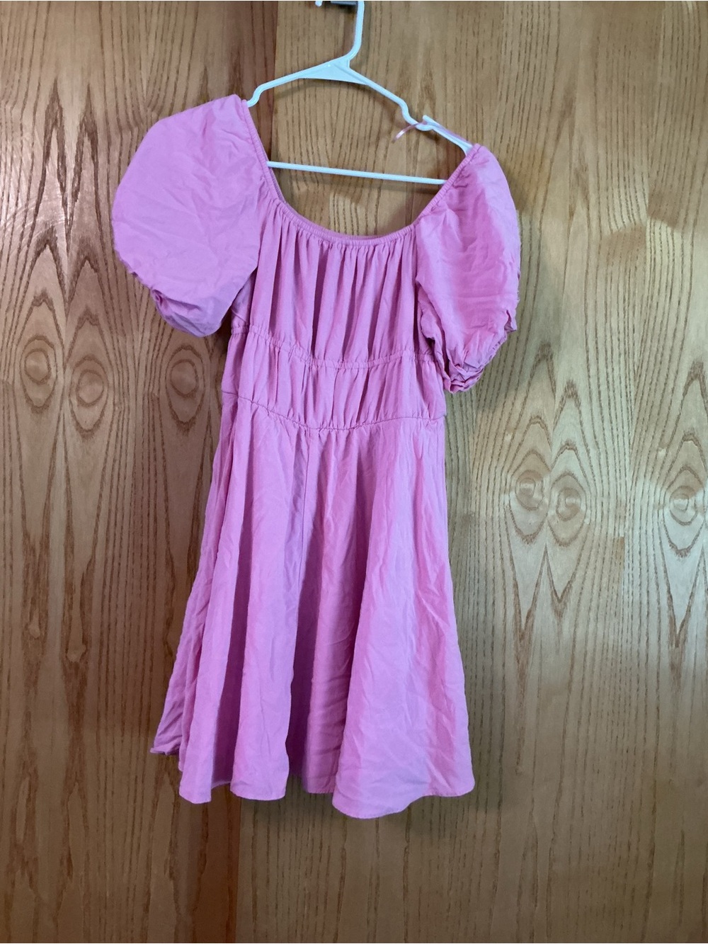 GB girls Pink Puff-Sleeve Casual Dress